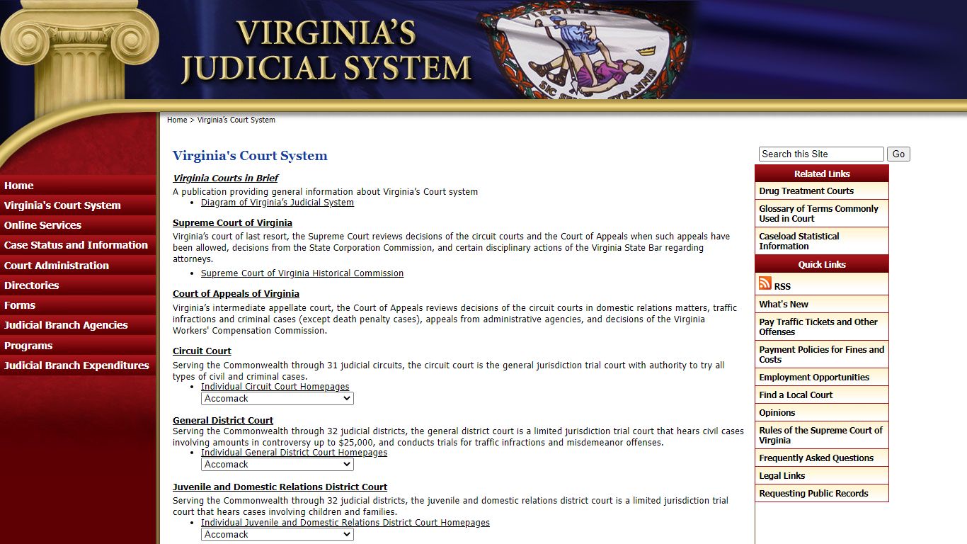 Virginia's Court System - Judiciary of Virginia